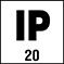 IP 20 - Schutz gegen feste Fremdkrper ab &Oslash; 12,5 mm, kein Schutz gegen Wasser