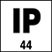 IP 44 - Schutz gegen feste Fremdkrper ab &Oslash; 1 mm, Schutz gegen Spritzwasser